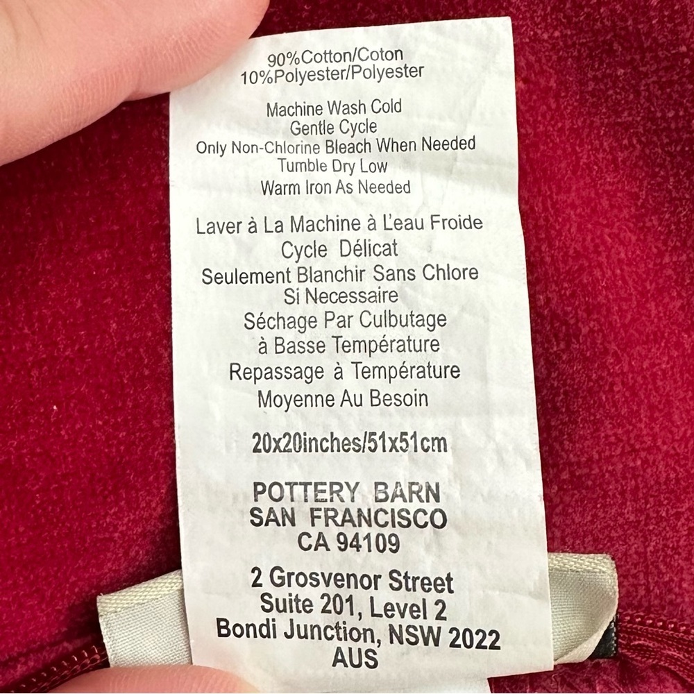 Pottery Barn Red Velvet Sham - Picture 5 of 6